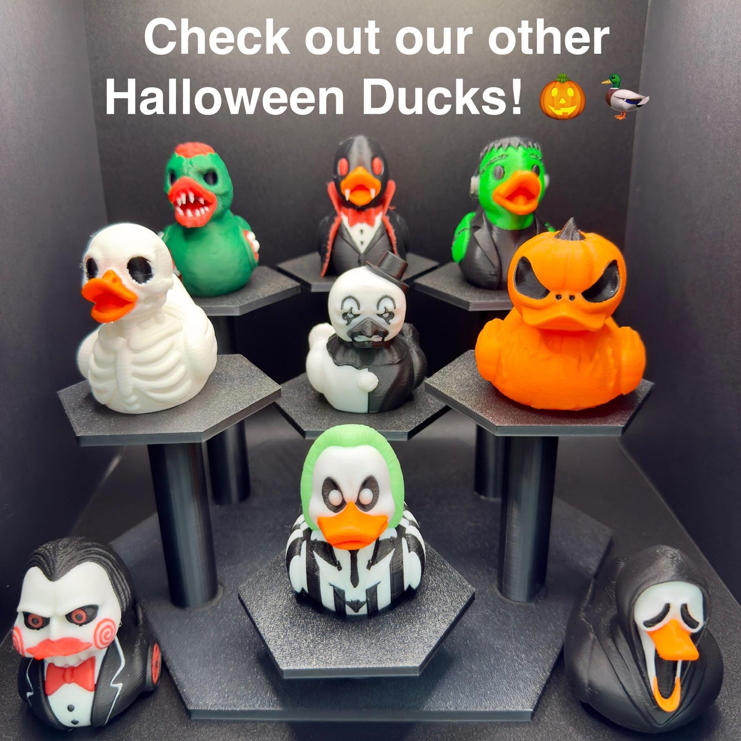 Frankenstein Duck Figurine: 3D Printed Halloween Jeep Dashboard Duck Decor