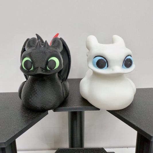 Night & Light Fury Inspired Ducks | 3D Printed Dragon Collectibles