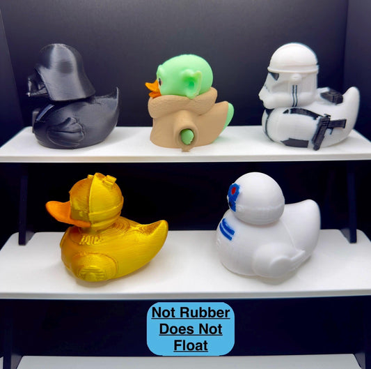 Star Wars Duck Figurines | 3D Printed Jeep Dashboard Ducks | Grogu, Darth Vader, Stormtrooper, C-3PO, R2-D2 | Sci-Fi Collectibles, Holiday Gift