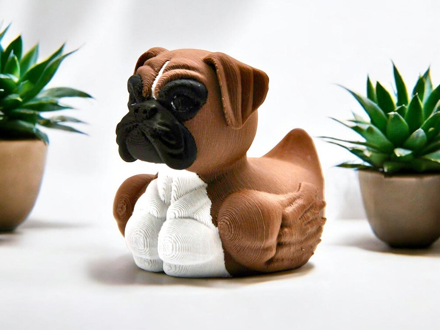 Boxer Dog Duck Figurine | 3D Printed Jeep & Desk Decor