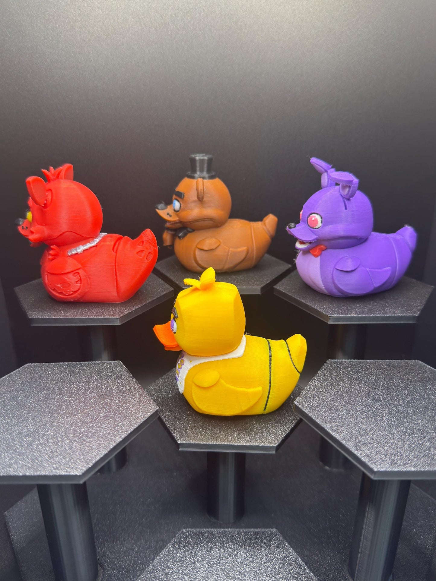 Five Nights at Freddy’s Duck Figurines | FNAF Jeep Dashboard Duck Collectibles |Freddy Fazbear Chica Bonnie Foxy | Gamer Gift, Halloween