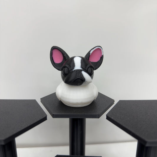 French Bulldog Duck Figurine | 3D Printed Frenchie Decor for Desk, Jeep Dash & Cruise Cabin | Dog Lover Gift Collectible