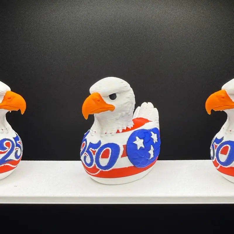 USA 250th anniversary eagle duck with flag stripes and 250 badge