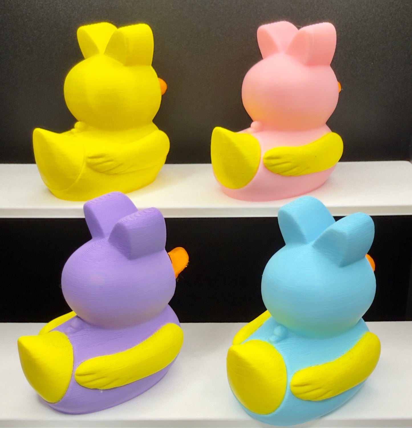 Peeps-Inspired Marshmallow Bunny Easter Ducks | Jeep Dashboard & Cruise Ducks | Unique 3D Printed Spring Decor
