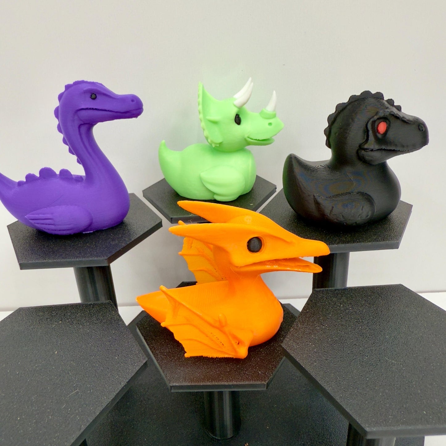 Dinosaur Duck Figurines | T-Rex, Triceratops, Pterodactyl, Brontosaurus | Jeep Dashboard Duck | Cute Dino Desk Decor | Gift For Dino Lover