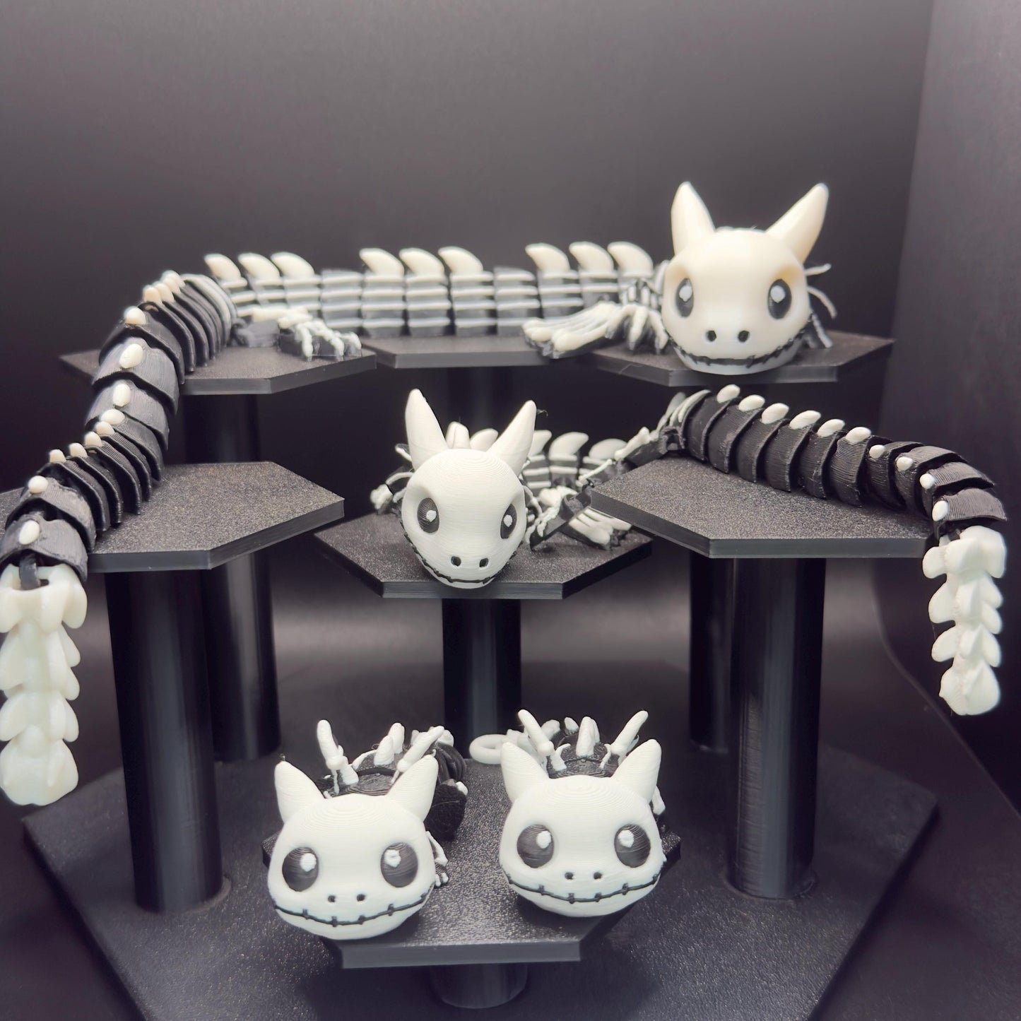 Jack Skellington Inspired Articulated Dragon Figurine | Halloween Dragon Collectible | Flexible Fidget Toy Desk Display | SEREV3d Design