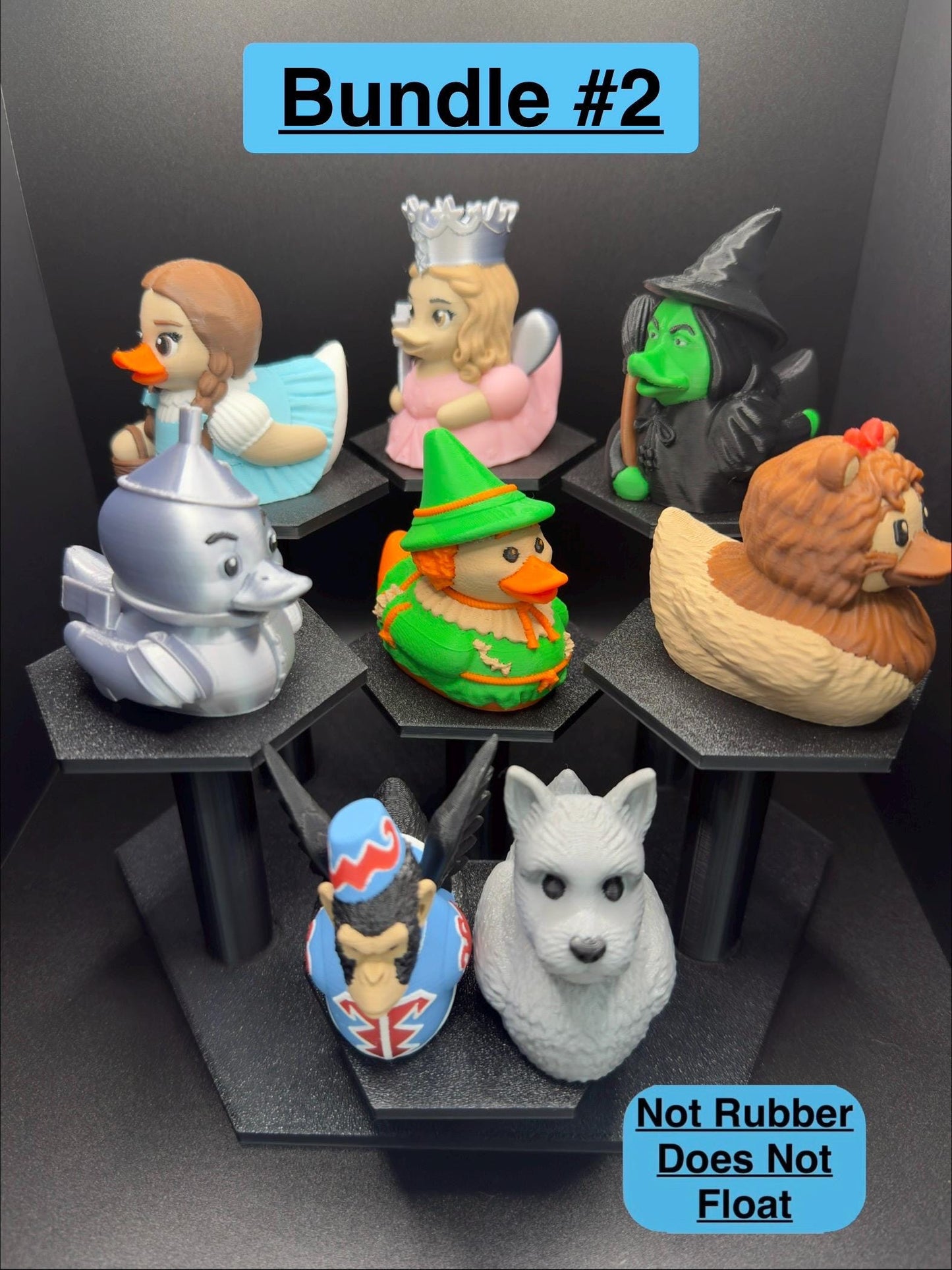 Wizard of Oz Ducks | Dorothy, Tin Man, Scarecrow, Lion, Wicked Witch, Glinda, Toto, Flying Monkey | Jeep Dashboard Duck