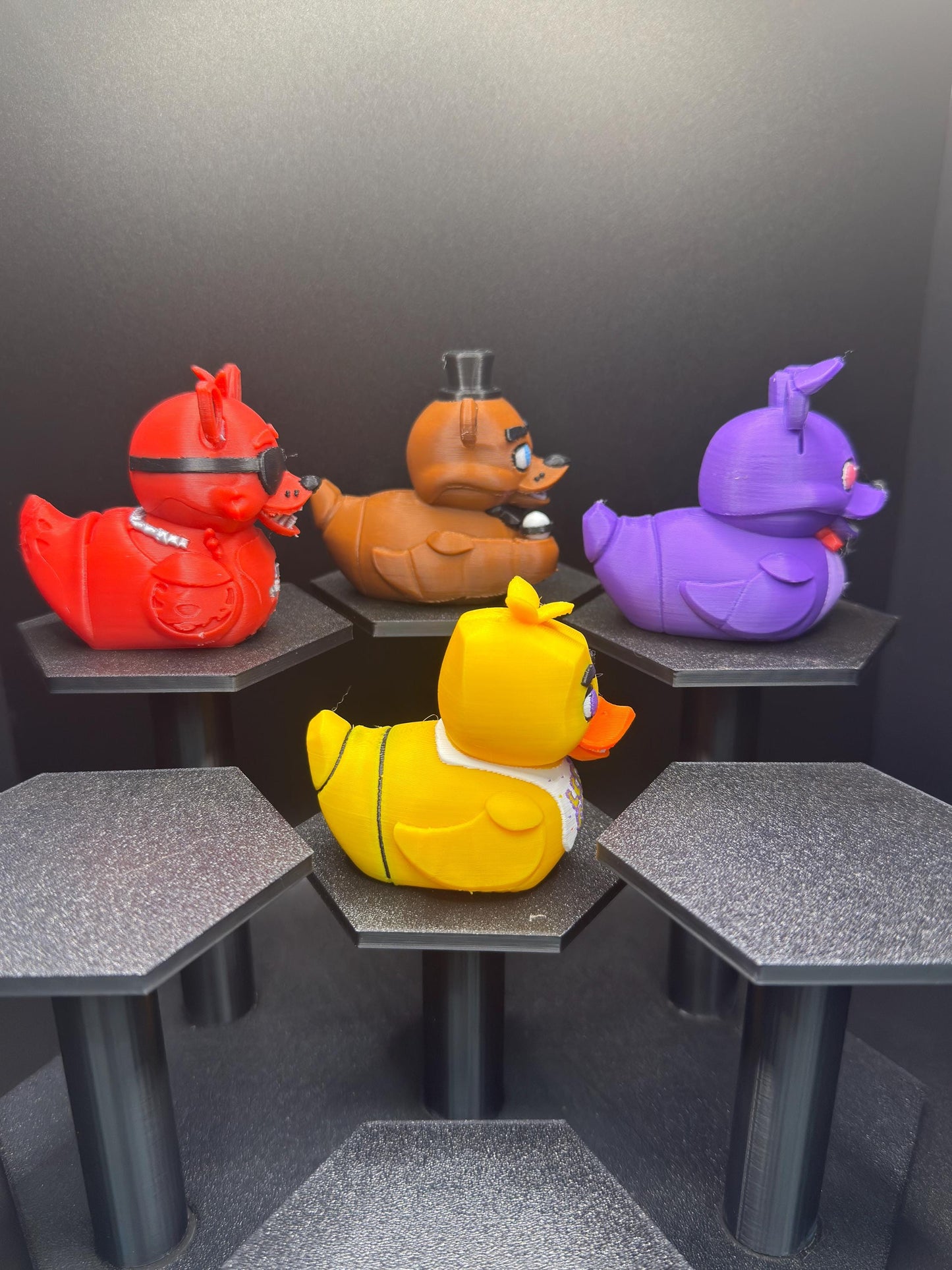 Five Nights at Freddy’s Duck Figurines | FNAF Jeep Dashboard Duck Collectibles |Freddy Fazbear Chica Bonnie Foxy | Gamer Gift, Halloween