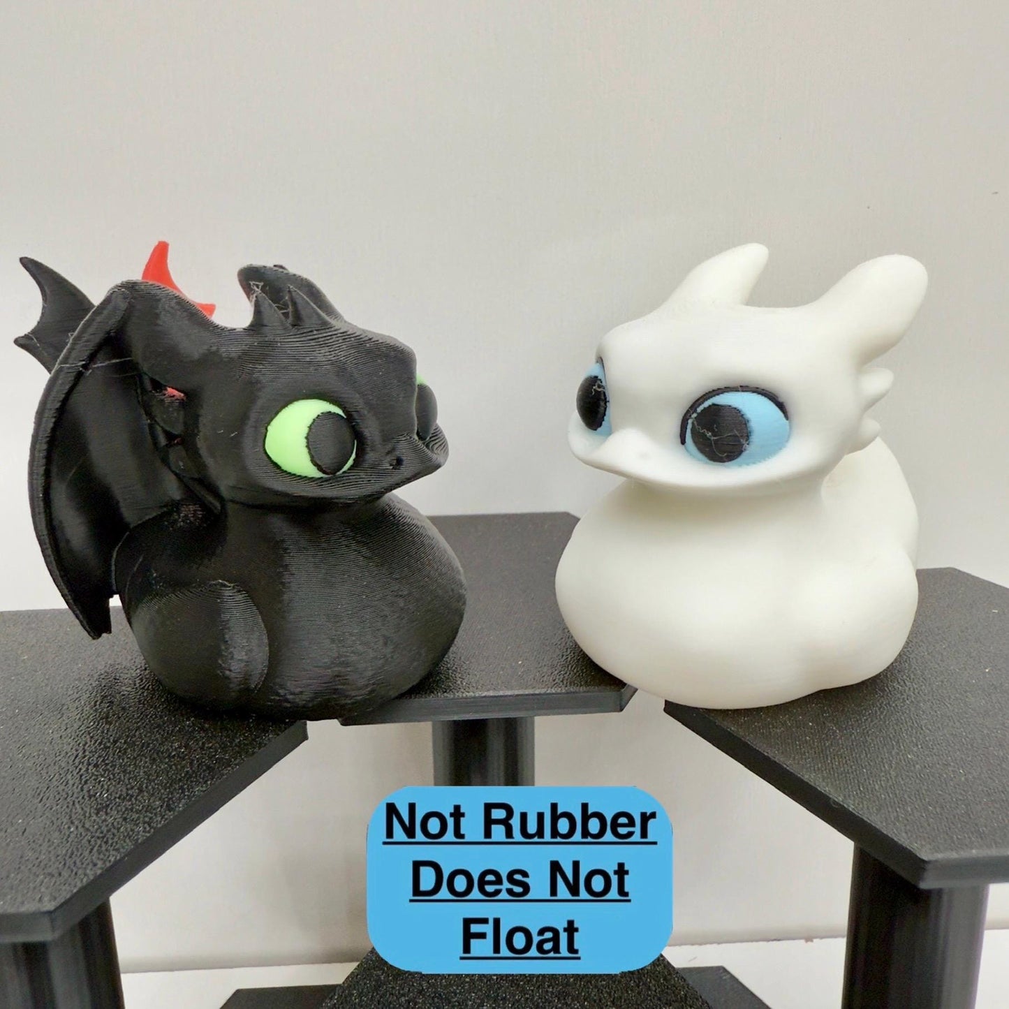 Night & Light Fury Inspired Ducks | 3D Printed Dragon Collectibles