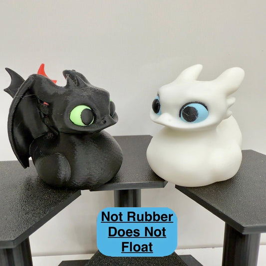 Night & Light Fury Inspired Ducks | 3D Printed Dragon Collectibles