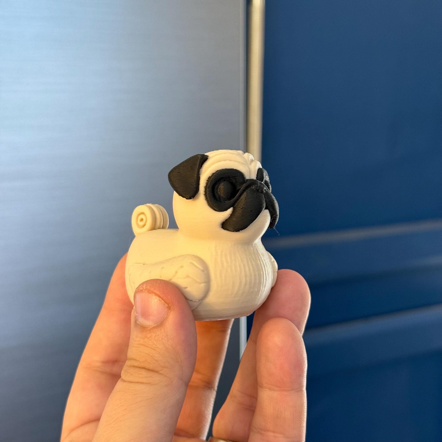 Pug Dog Duck Figurine | Black or Tan | Jeep Dashboard Duck | Cruise & Desk Decor | 3D Printed Dog Lover Gift