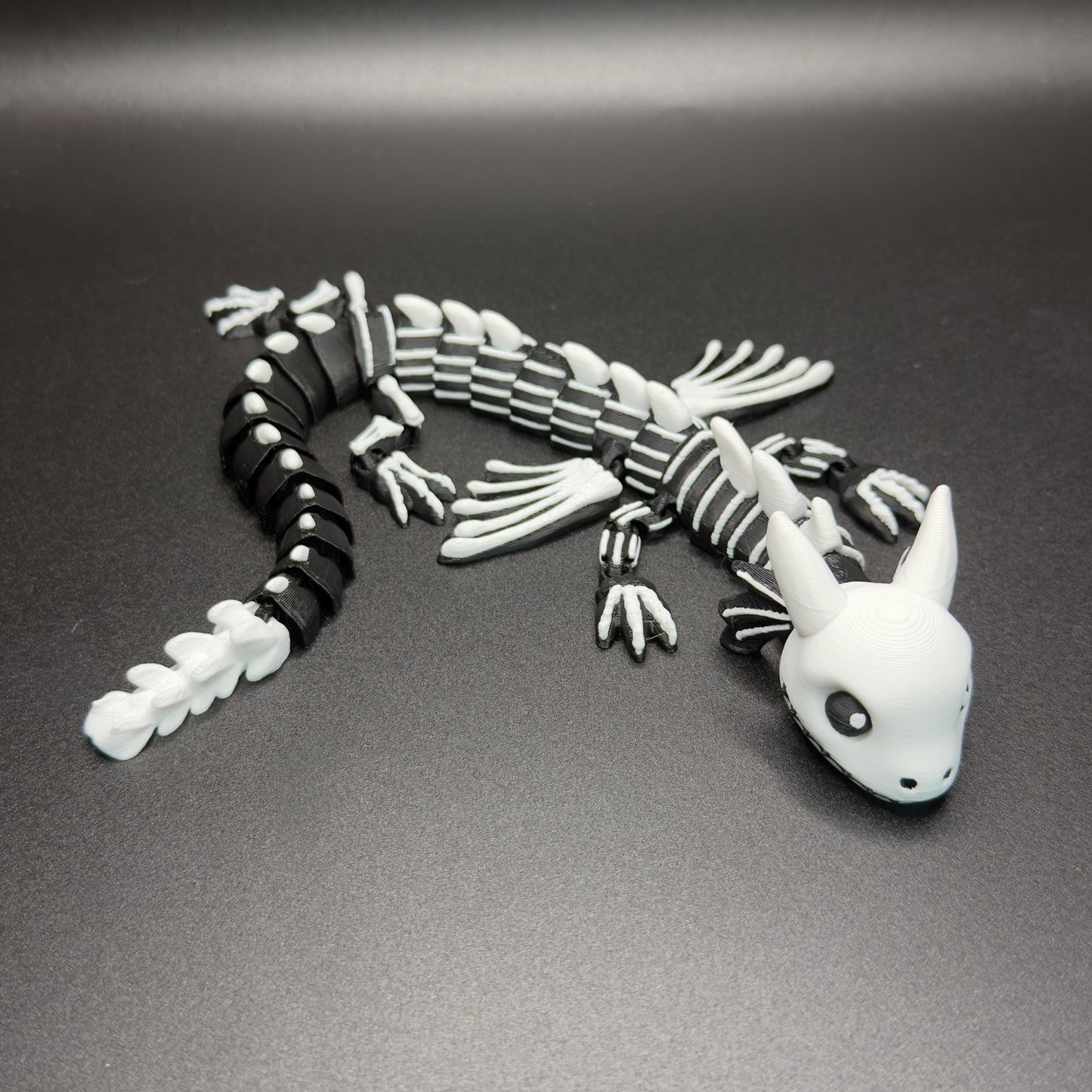 Jack Skellington Inspired Articulated Dragon Figurine | Halloween Dragon Collectible | Flexible Fidget Toy Desk Display | SEREV3d Design