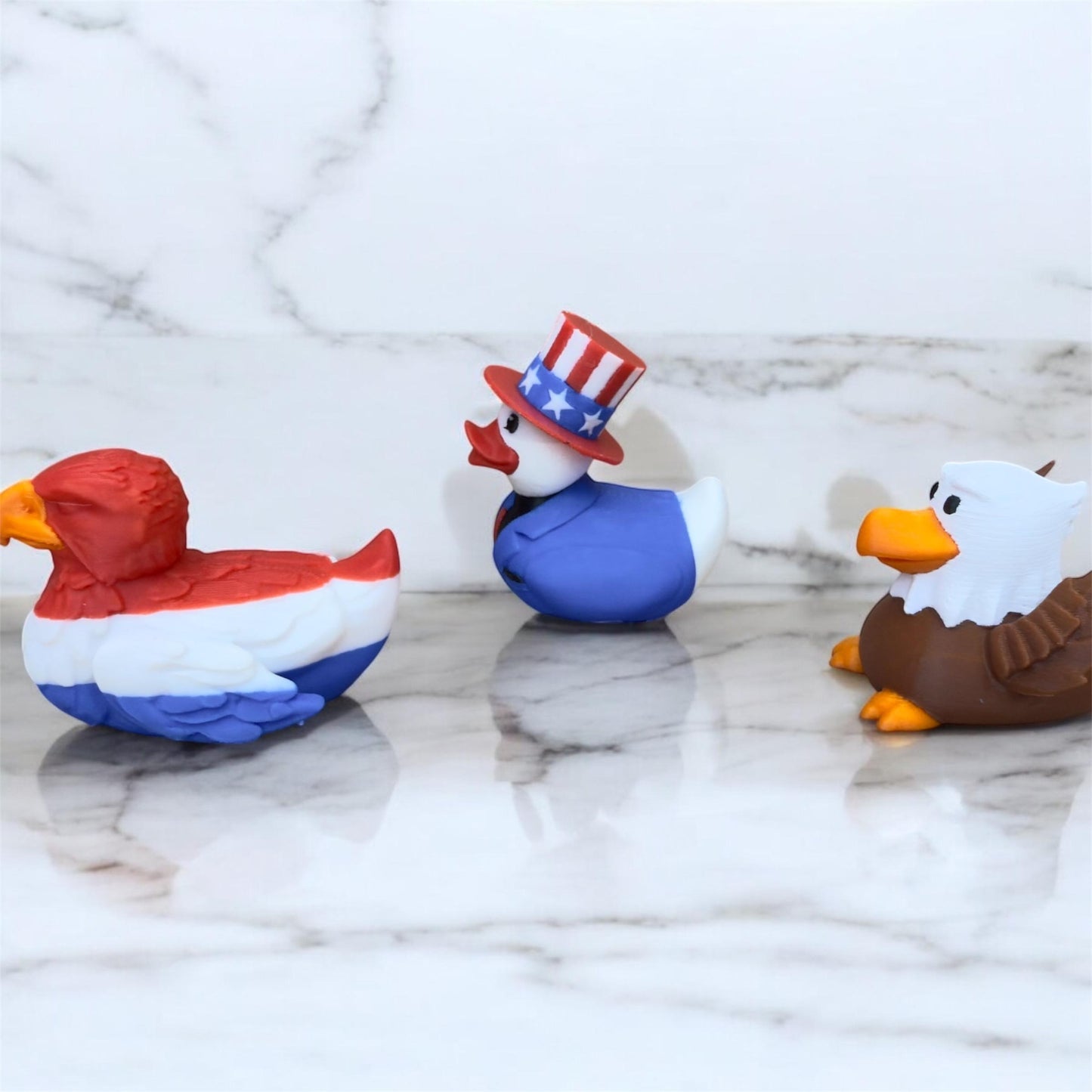 USA Ducks | Uncle Sam Duck, Patriotic Bald Eagle, Waving Eagle Duck | 3D Printed | Jeep & Cruise Decor | 4th of July Gift