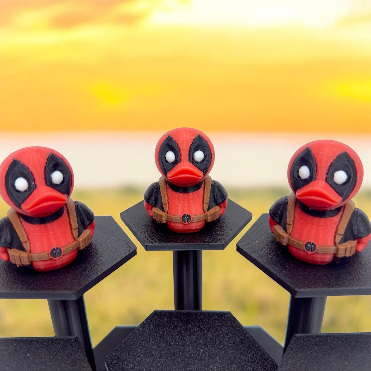Deadpool-Inspired Jeep Dashboard Duck | Superhero Figurine | 3D Printed Collectible | Cruise & Desk Home Decor
