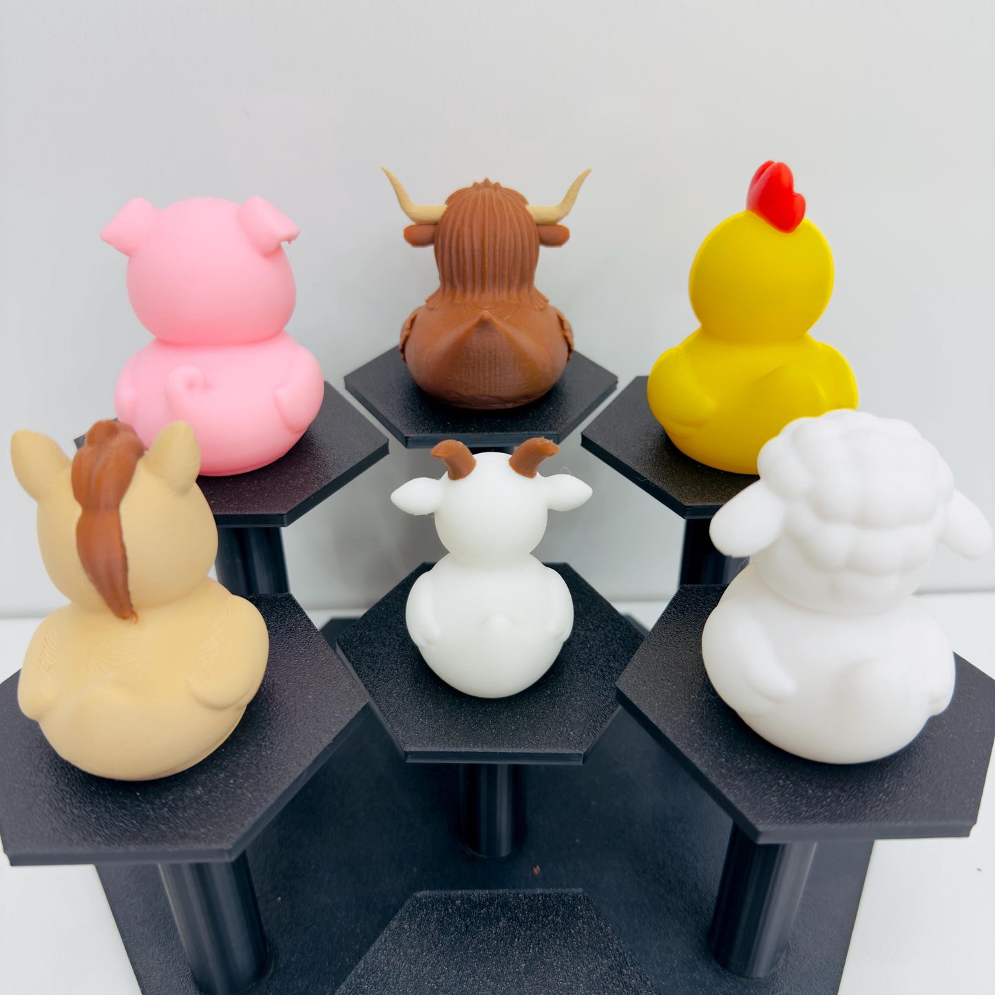 Farm Animal Duck Figurines – 3D Printed Jeep Ducks for Dashboard or Gifting