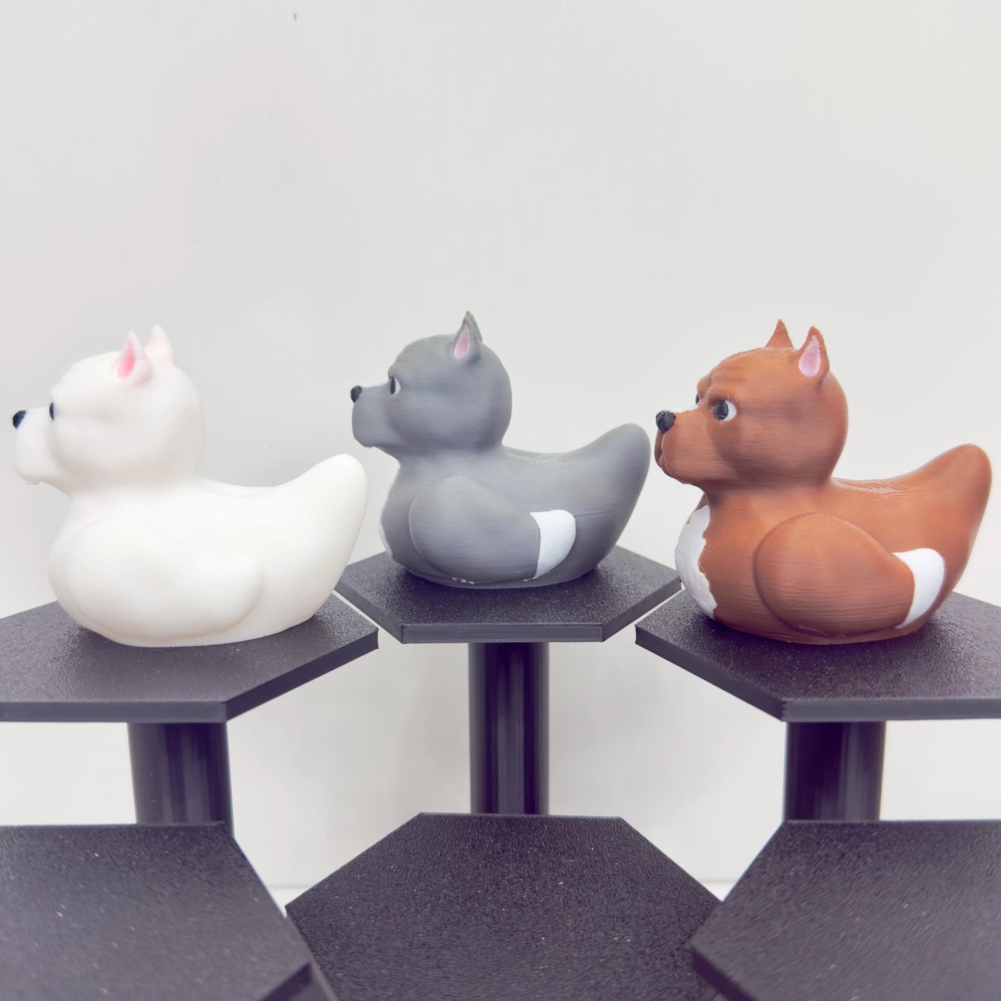 Pitbull Dog Duck | 3D Printed Pitbull Figure in White, Gray, or Brown | Jeep Dashboard Duck | Desk, Home, Cruise Decor | Unique Pet Gift