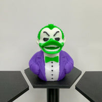 Gotham Hero & Clown Prince Duck Figurines | Dark Knight Duck Collectible, Joker Duck Gift, Jeep Dashboard Duck