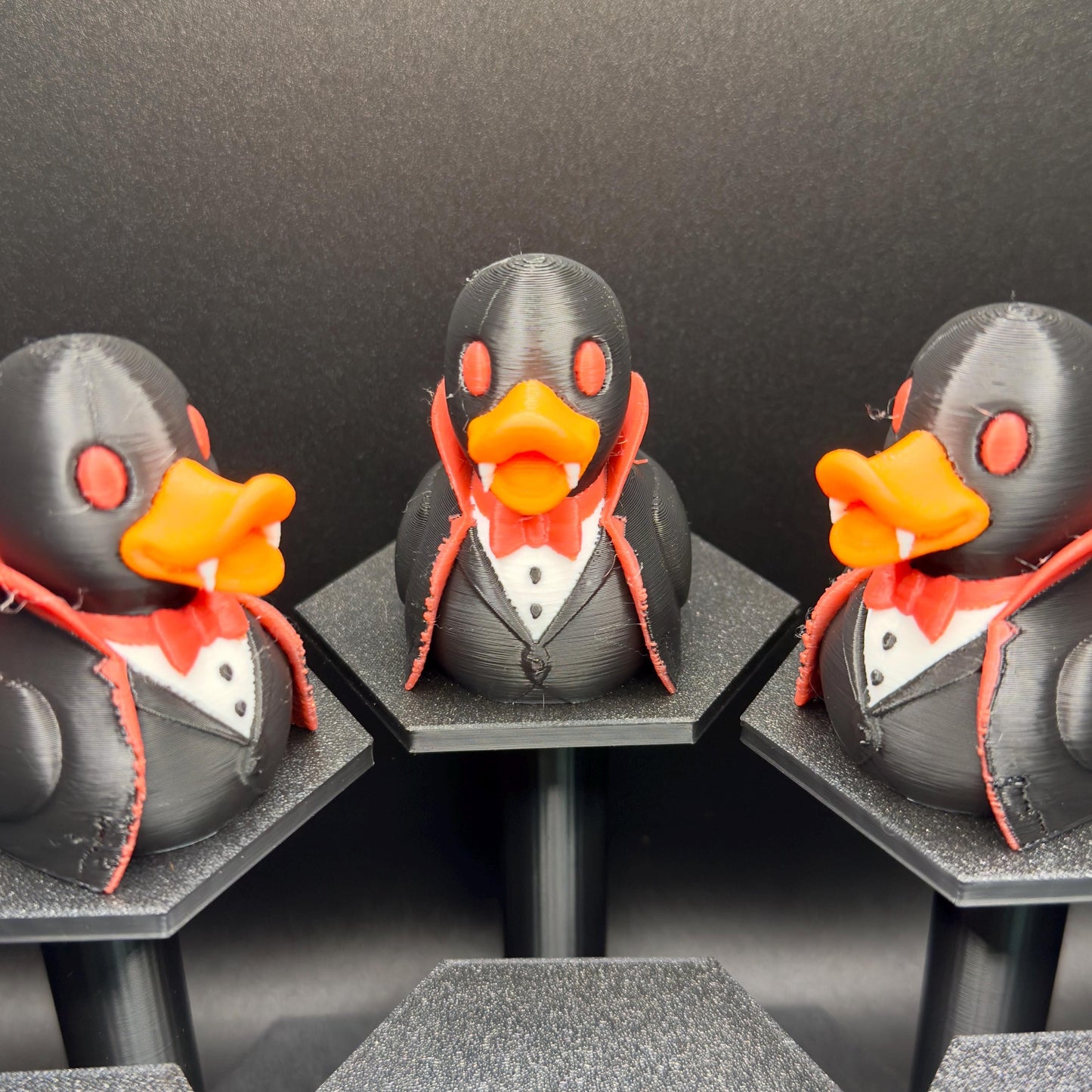 Vampire Duck Figurine | 3D Printed Halloween Decor | Gothic Jeep Dashboard Duck | Spooky Collectible Gift