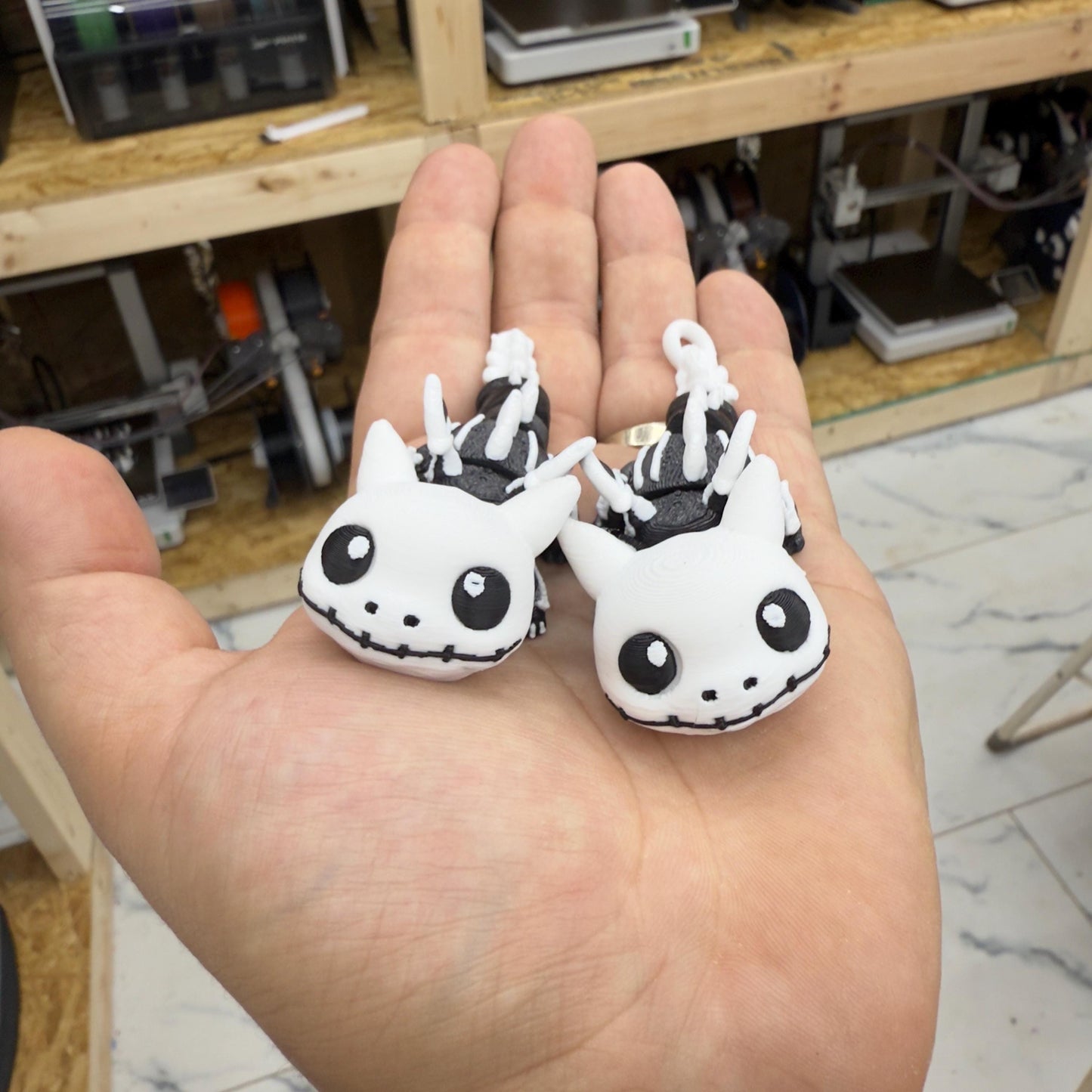 Jack Skellington Inspired Articulated Dragon Figurine | Halloween Dragon Collectible | Flexible Fidget Toy Desk Display | SEREV3d Design