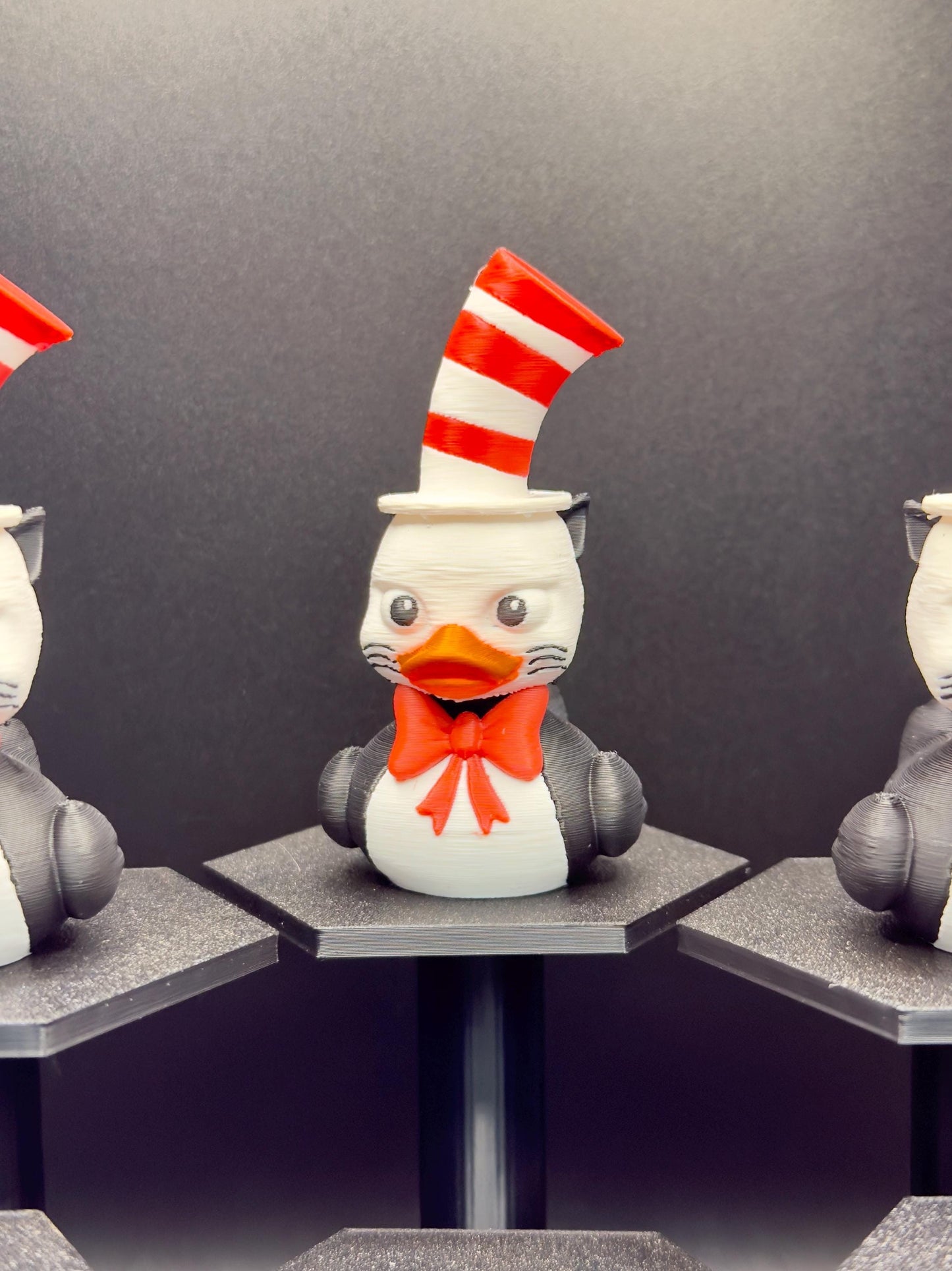 Cat in the Hat Duck Figurine | 3D Printed Jeep Dashboard Duck | Dr. Seuss Inspired Collectible | Funny Gift, Reading Lover Decor