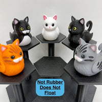 Cat duck figurine in tabby, tuxedo, black, gray, or white