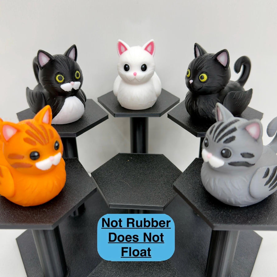 Cat duck figurine in tabby, tuxedo, black, gray, or white