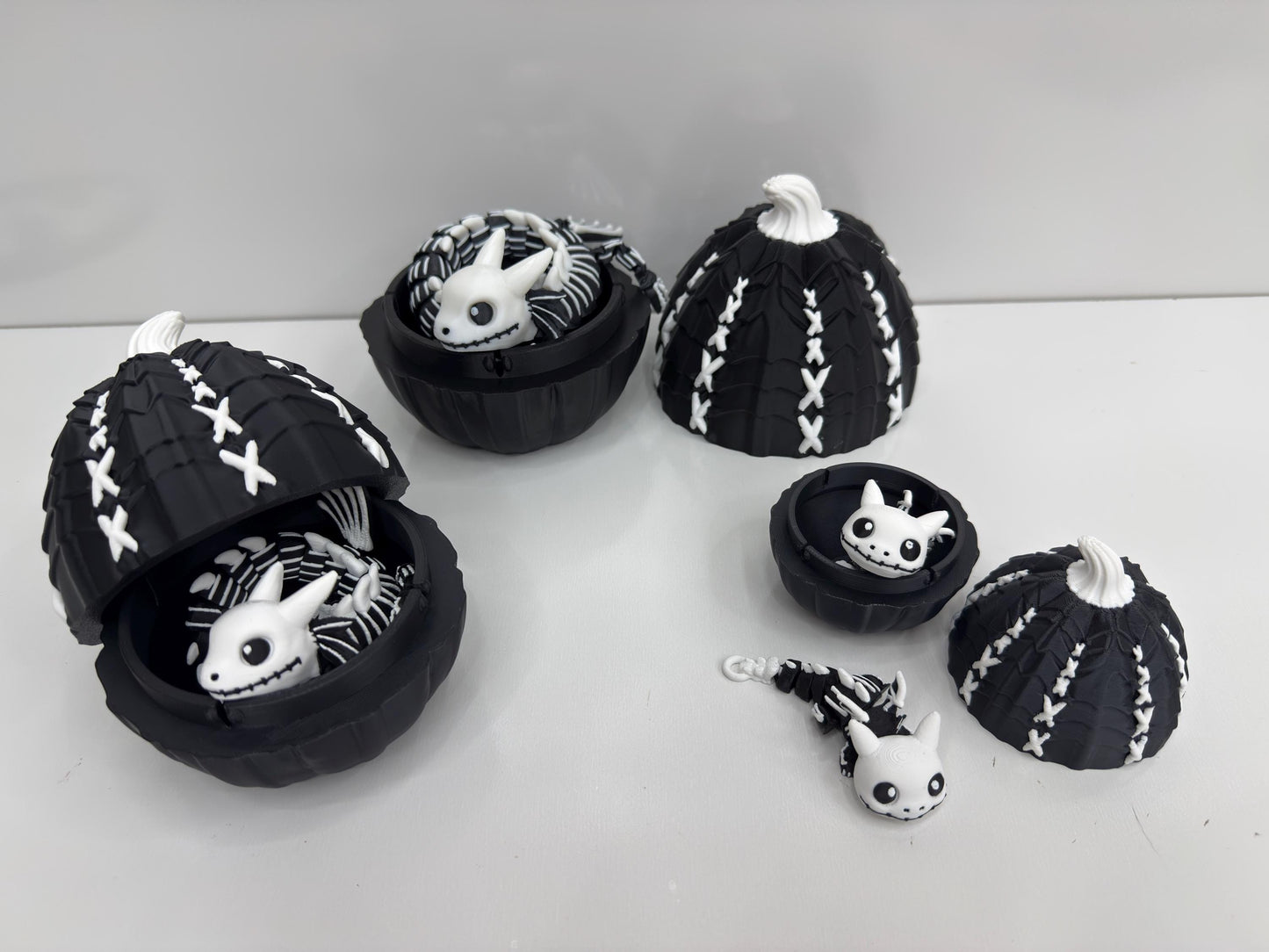 Jack Skellington Inspired Articulated Dragon Figurine | Halloween Dragon Collectible | Flexible Fidget Toy Desk Display | SEREV3d Design