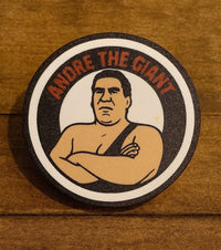 WWF Wrestler Coasters Set | Retro Wrestling Legends Drink Coasters | Hulk Hogan, Macho Man, Ultimate Warrior, Andre the Giant | 80s 90s Fan
