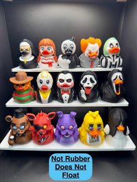 Halloween horror movie character ducks set