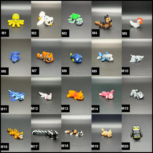 Mini Fidget Animals | 3D Printed Sensory Toys | Articulated Desk Pets | ADHD Fidget Toy | Pocket Stress Relief | Stocking Stuffers