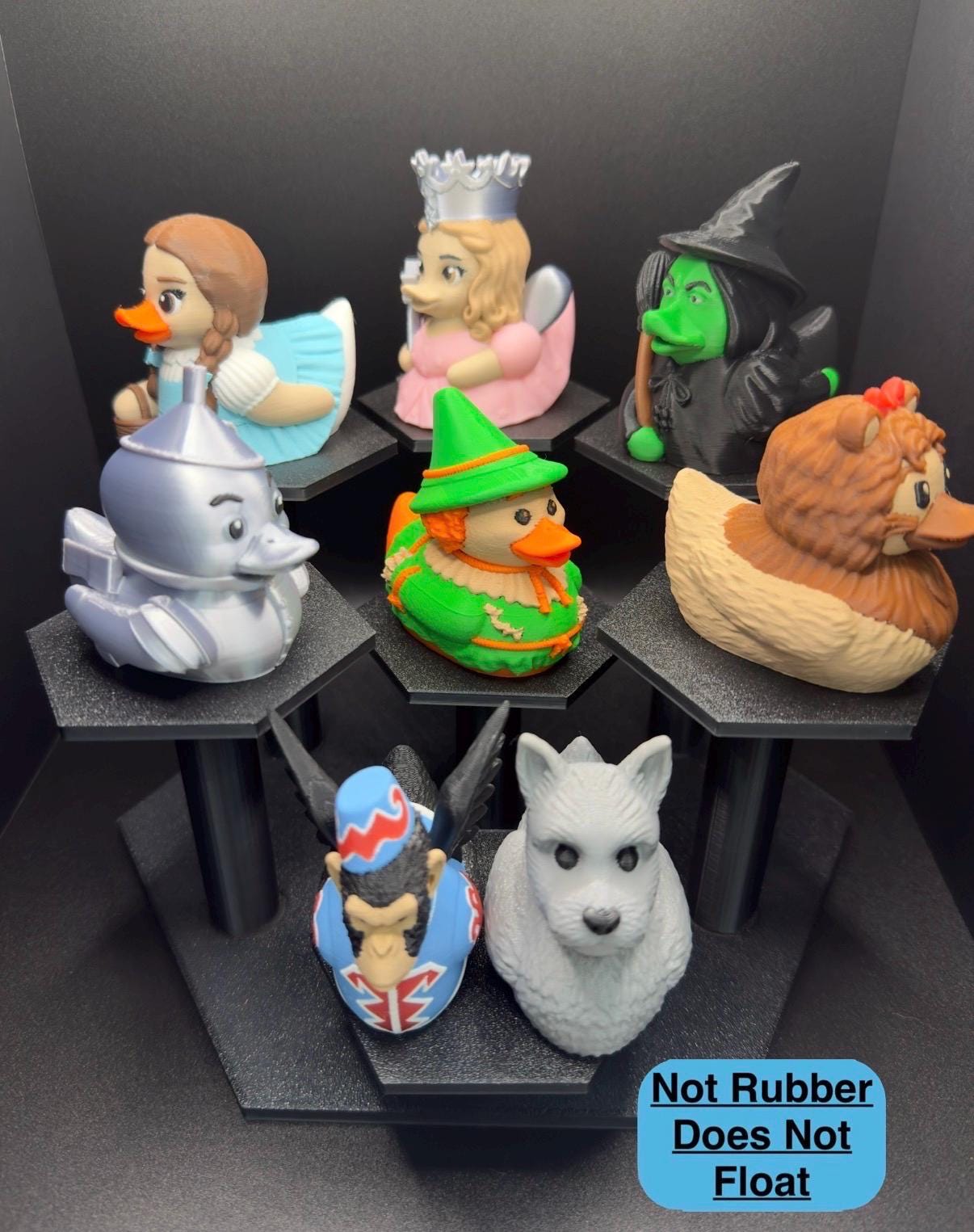 Wizard of Oz Ducks | Dorothy, Tin Man, Scarecrow, Lion, Wicked Witch, Glinda, Toto, Flying Monkey | Jeep Dashboard Duck