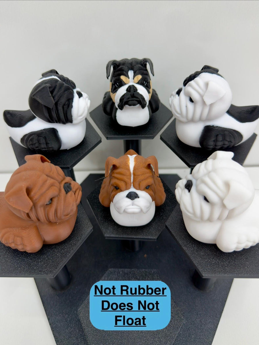 English Bulldog dog duck figurine