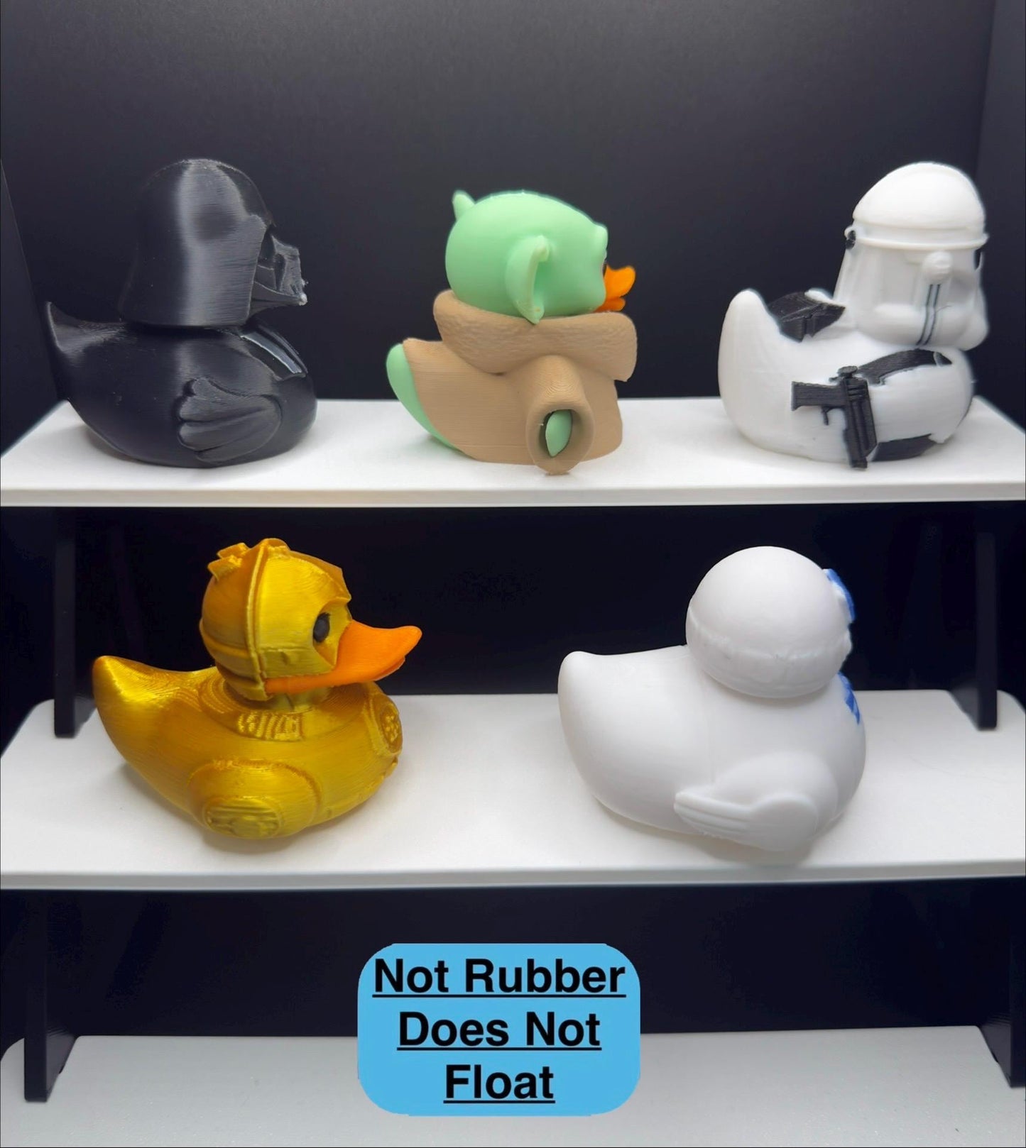 Star Wars Duck Figurines | 3D Printed Jeep Dashboard Ducks | Grogu, Darth Vader, Stormtrooper, C-3PO, R2-D2 | Sci-Fi Collectibles, Holiday Gift