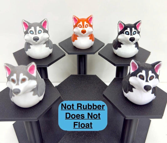 Husky Dog Duck | Gray, Black, or Red With Blue or Brown Eyes | 3D Printed Jeep Dashboard Decor | Cruise Cabin Gift For Dog Lovers