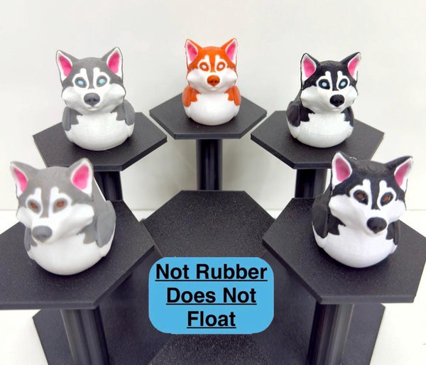 Husky Dog Duck | Gray, Black, or Red With Blue or Brown Eyes | 3D Printed Jeep Dashboard Decor | Cruise Cabin Gift For Dog Lovers