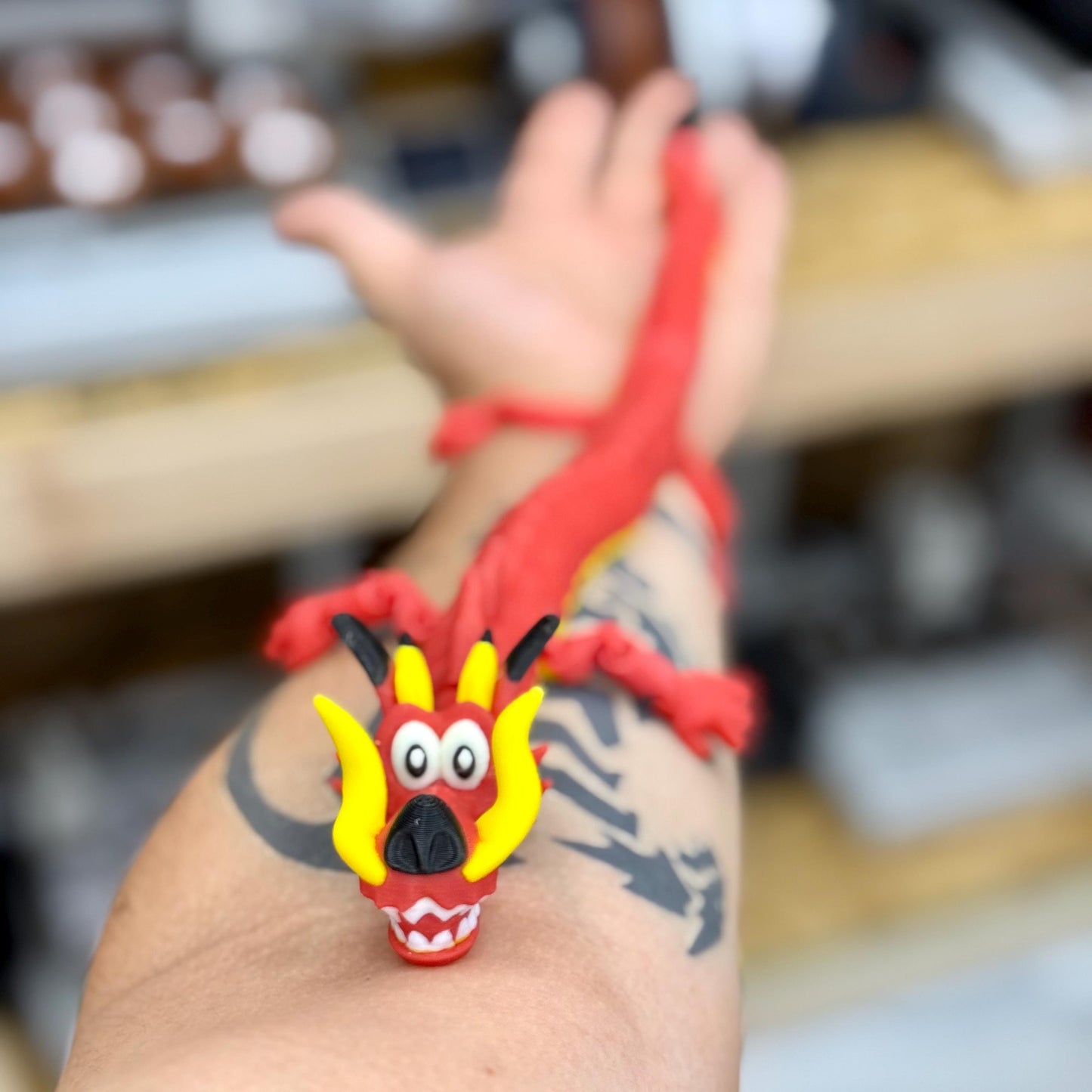 Articulated Mushu Dragon Fidget Toy: 3D Printed Desk Decor