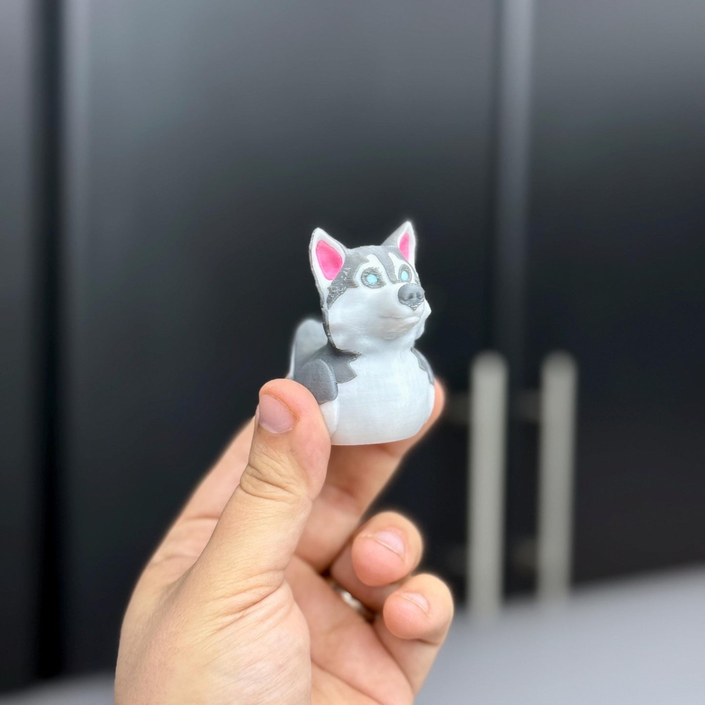 Husky Dog Duck | Gray, Black, or Red With Blue or Brown Eyes | 3D Printed Jeep Dashboard Decor | Cruise Cabin Gift For Dog Lovers