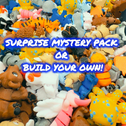 Mini Fidget Animals | 3D Printed Sensory Toys | Articulated Desk Pets | ADHD Fidget Toy | Pocket Stress Relief | Stocking Stuffers