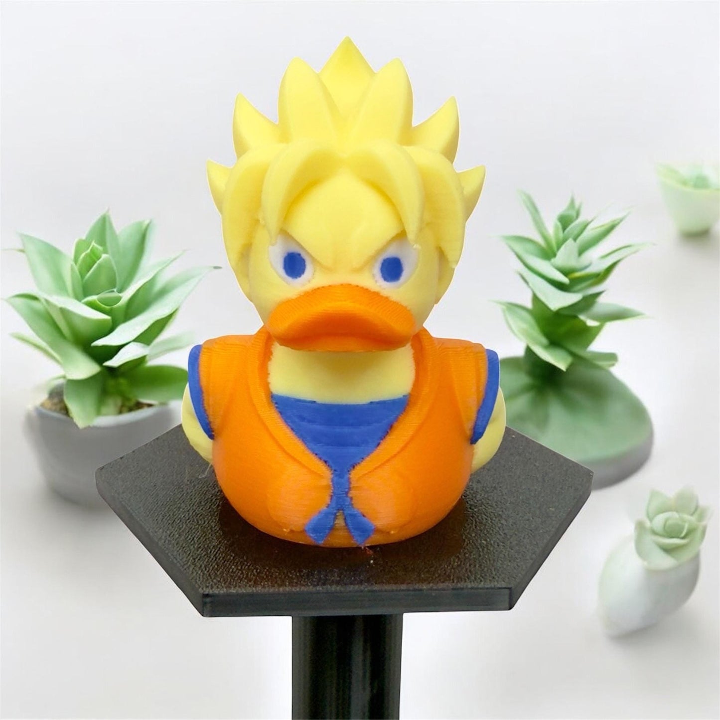 Super Saiyan Duck Figurine: DBZ Anime Collectible, Jeep Duck