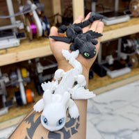 Articulated Night & Light Fury Dragons | Flexible 3D Printed Fidget & Decor