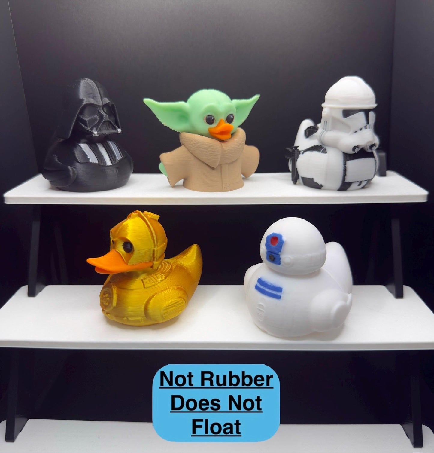 Star Wars Duck Figurines | 3D Printed Jeep Dashboard Ducks | Grogu, Darth Vader, Stormtrooper, C-3PO, R2-D2 | Sci-Fi Collectibles, Holiday Gift