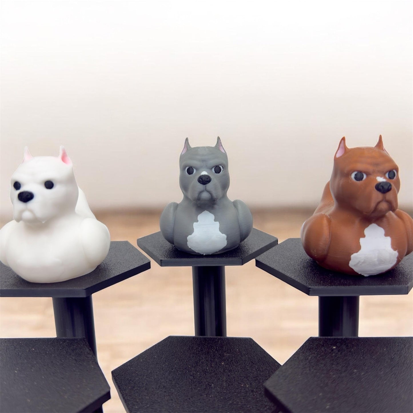 Pitbull Dog Duck | 3D Printed Pitbull Figure in White, Gray, or Brown | Jeep Dashboard Duck | Desk, Home, Cruise Decor | Unique Pet Gift