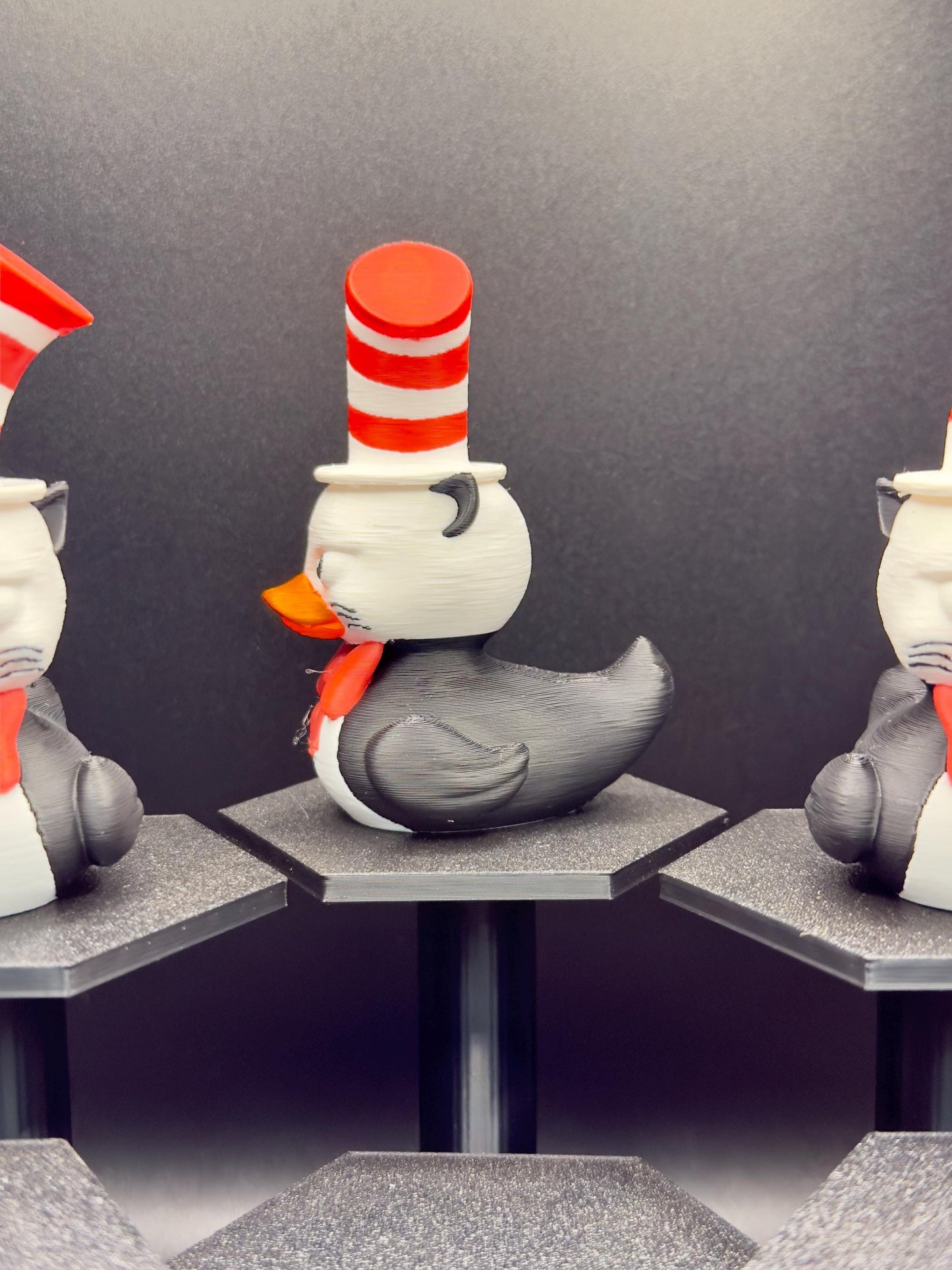 Cat in the Hat Duck Figurine | 3D Printed Jeep Dashboard Duck | Dr. Seuss Inspired Collectible | Funny Gift, Reading Lover Decor