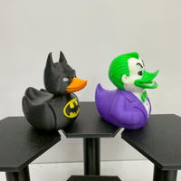 Gotham Hero & Clown Prince Duck Figurines | Dark Knight Duck Collectible, Joker Duck Gift, Jeep Dashboard Duck