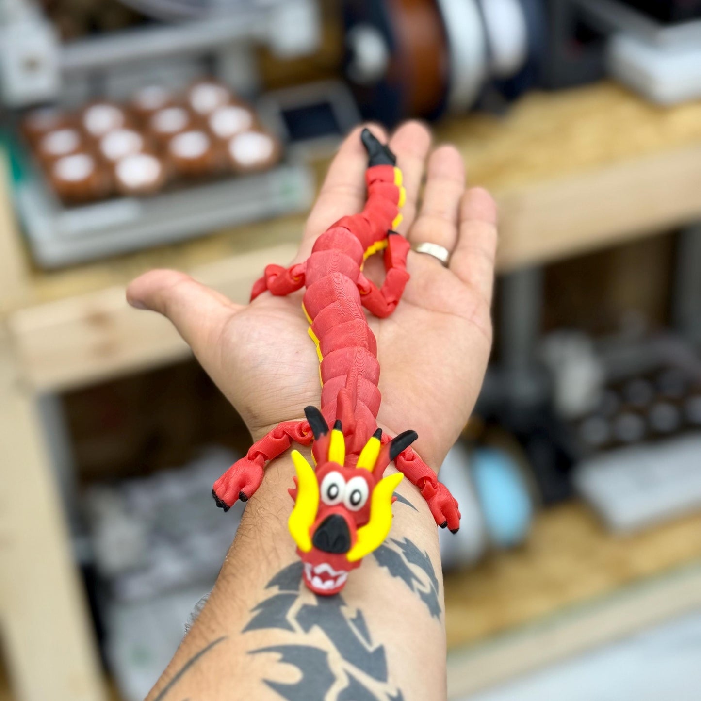 Articulated Mushu Dragon Fidget Toy: 3D Printed Desk Decor