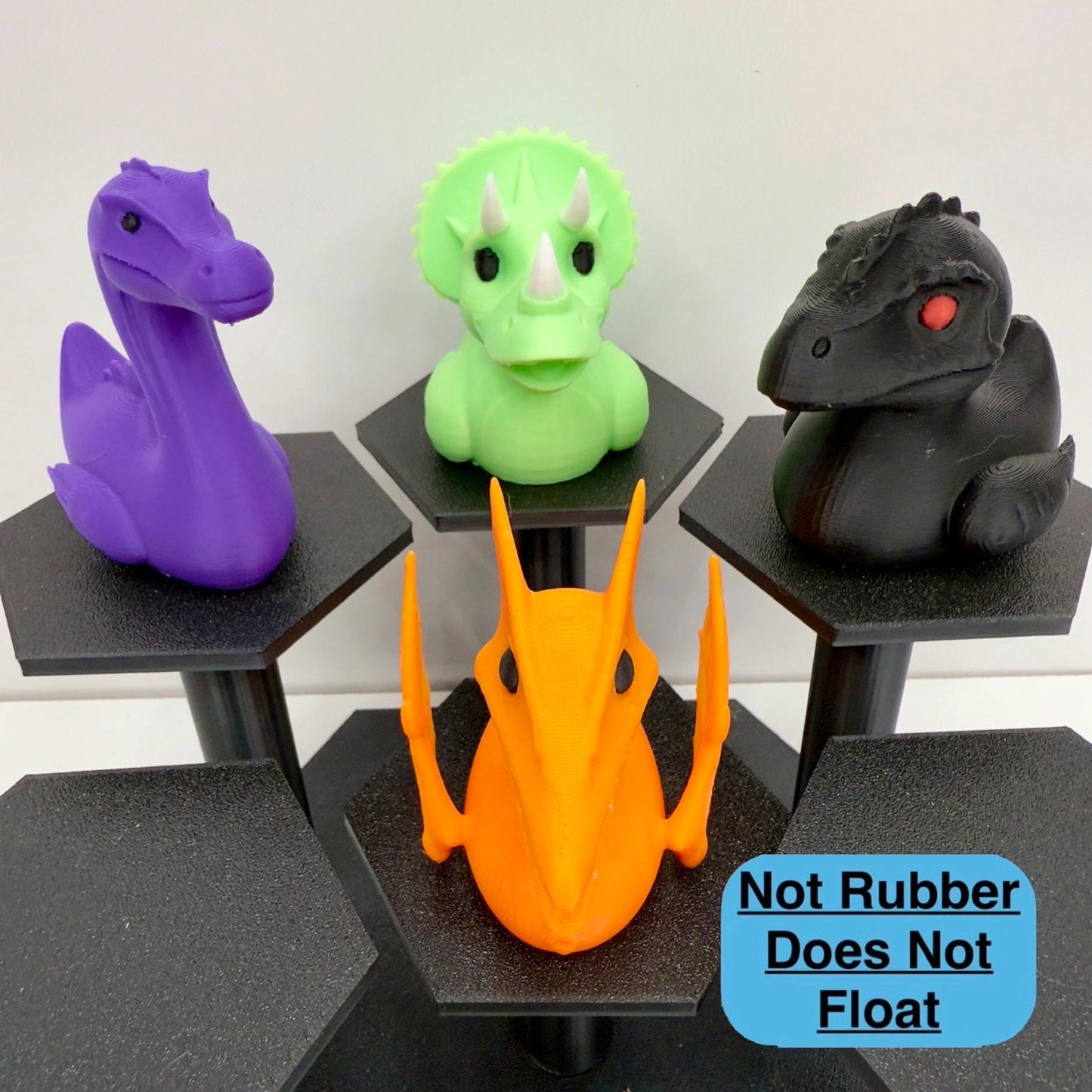 Dinosaur Duck Figurines | T-Rex, Triceratops, Pterodactyl, Brontosaurus | Jeep Dashboard Duck | Cute Dino Desk Decor | Gift For Dino Lover
