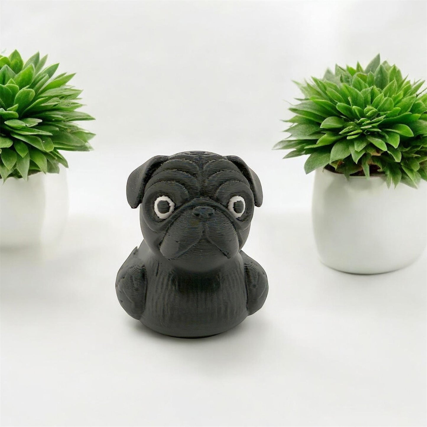 Pug Dog Duck Figurine | Black or Tan | Jeep Dashboard Duck | Cruise & Desk Decor | 3D Printed Dog Lover Gift