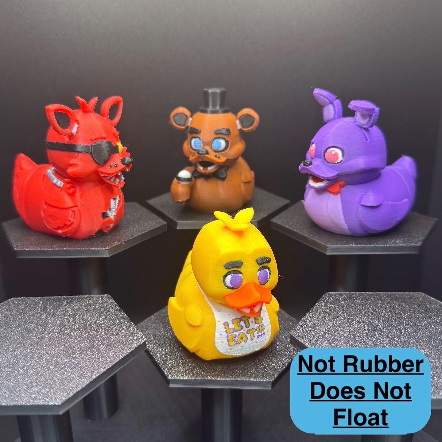 Five Nights at Freddy’s Duck Figurines | FNAF Jeep Dashboard Duck Collectibles |Freddy Fazbear Chica Bonnie Foxy | Gamer Gift, Halloween
