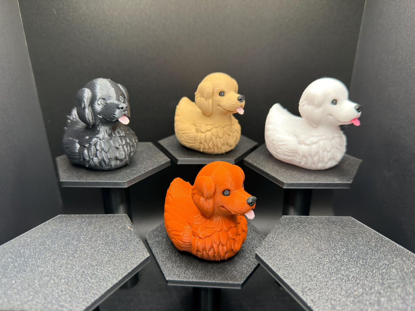 Golden Retriever Dog Duck Figurine | White English Cream, Black, Red, or Golden Retriever Duck | Jeep Duck, Cruise Gift, Pet Lover Decor