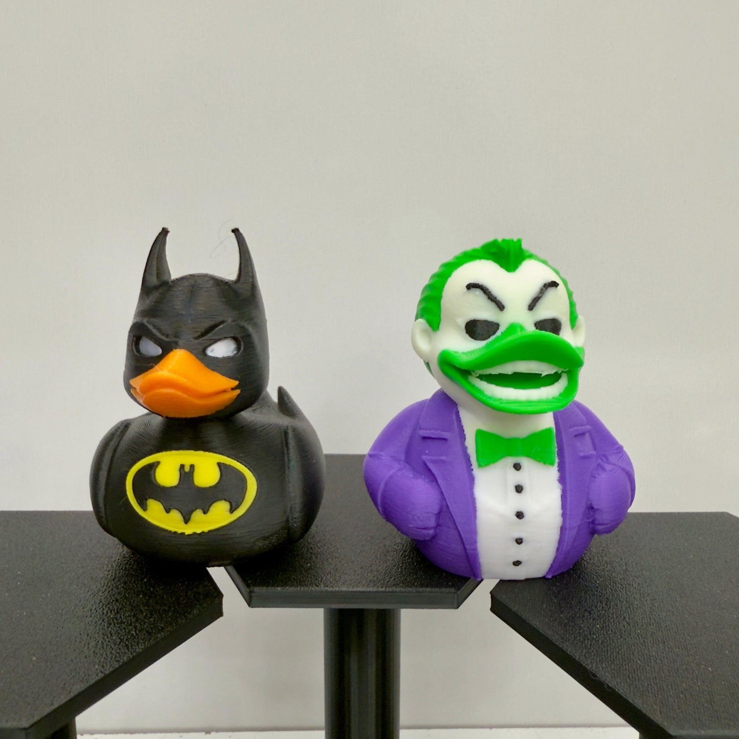 Gotham Hero & Clown Prince Duck Figurines | Dark Knight Duck Collectible, Joker Duck Gift, Jeep Dashboard Duck